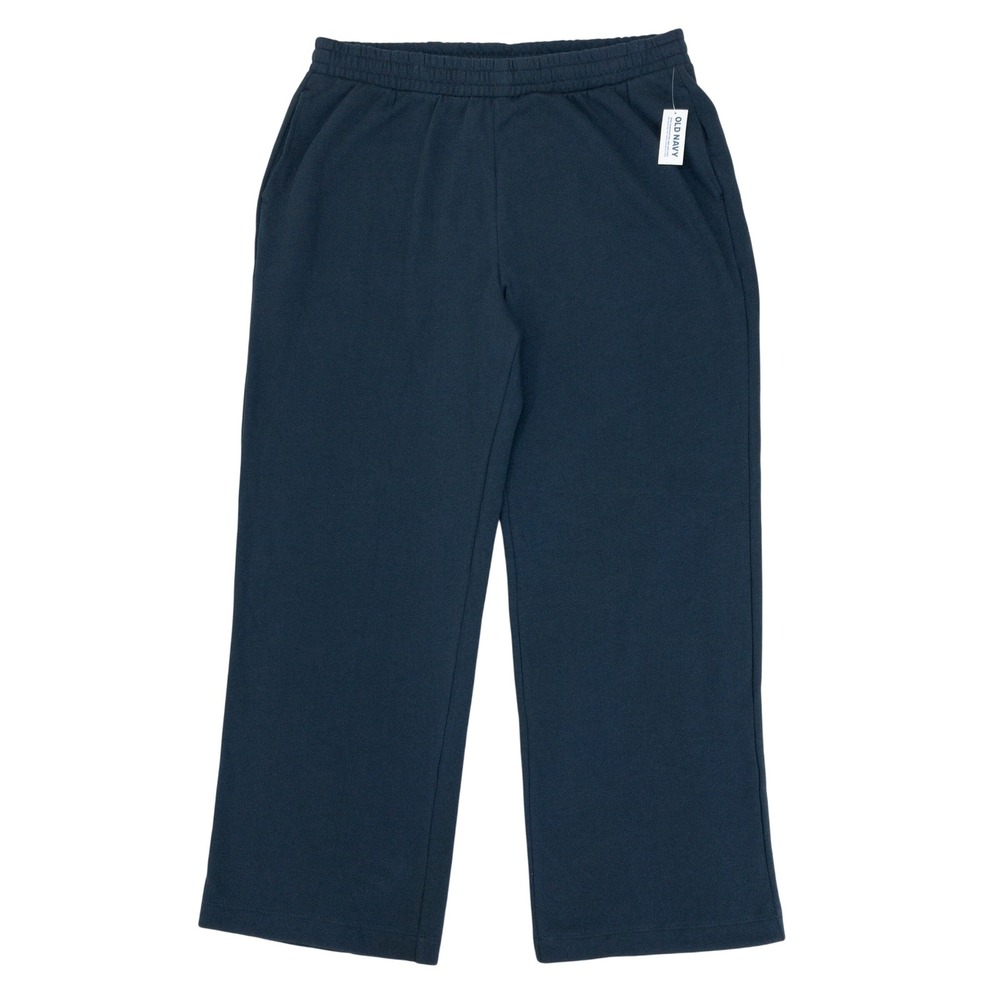 Old Navy Sweatpants Womens Large Navy Blue High Rise Wide Leg So Comfy Fleece